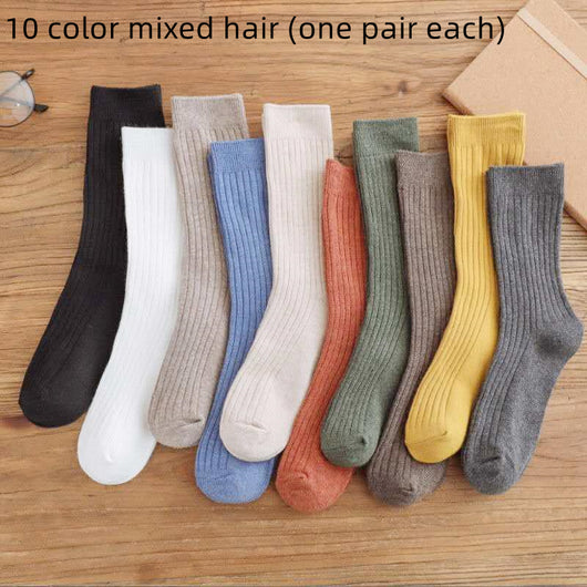 Calcetines Mujer Caña Media Algodón Otoño Invierno Estilo Coreano Japonés - Image 2