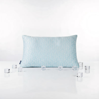 Almohada de Espuma Viscoelástica con Textura Refrescante y Patrón de Piedra Azul