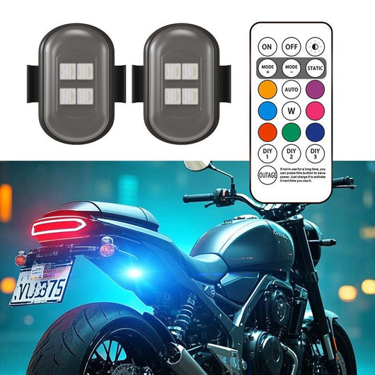 Luz de Advertencia LED para Motocicleta con Control Remoto Inalámbrico - Image 3
