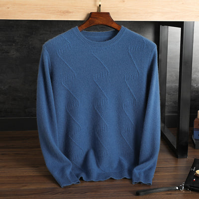 Suéter de Cachemira Pura para Hombre - Cuello Redondo Jacquard - Image 18