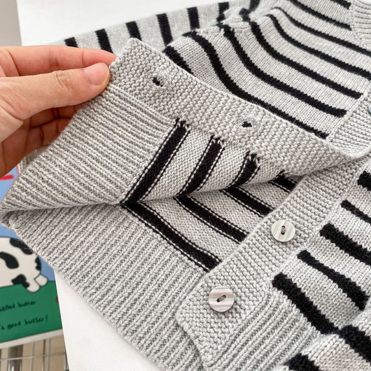 Conjunto Cardigan Tejido a Rayas - Dos Piezas - Image 14