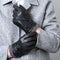 Guantes de Cuero de Oveja para Conducir con Pantalla Táctil - Invierno y Otoño