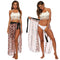 Falda de Playa Sexy de Gasa con Tirantes y Estampado Irregular
