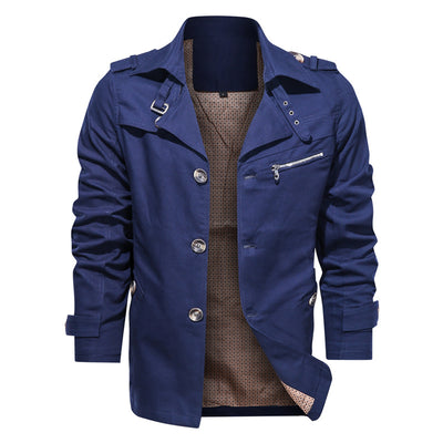 Chaqueta Casual de Algodón con Solapa - Corte Medio para Hombre - Image 8