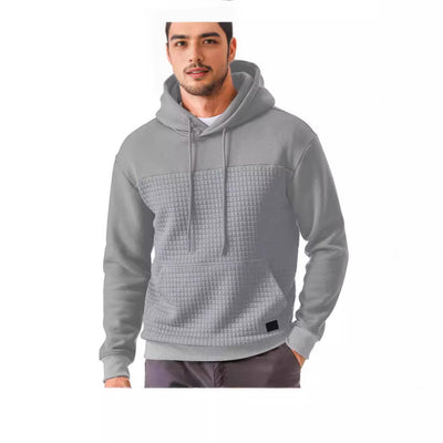 Chaqueta Sudadera Deportiva Talla Grande con Forro Polar y Diseño Patchwork Cuadros - Image 6