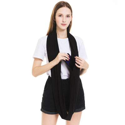 Pañuelo Funcional para Mujer con Bolsillo Cremallera y Jersey Liso - Image 52