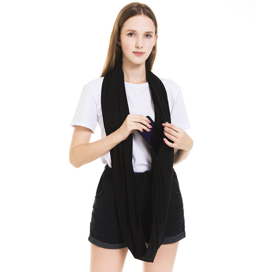 Pañuelo Funcional para Mujer con Bolsillo Cremallera y Jersey Liso - Image 52