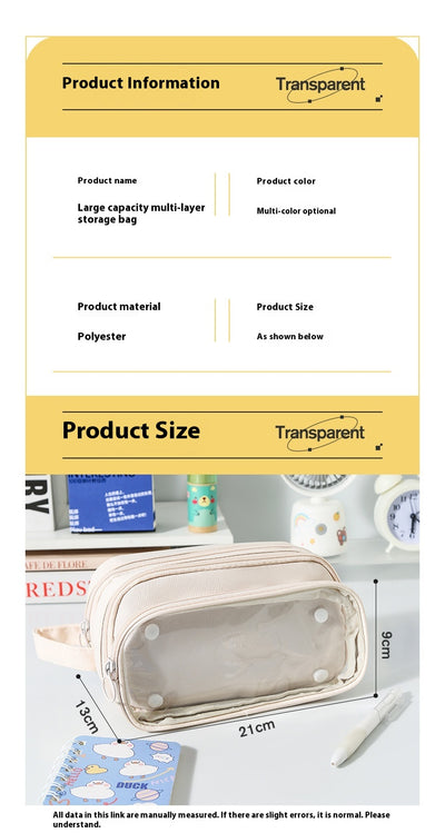 Estuche Transparente Estilo INS Serie Leche Salada - Gran Capacidad Impermeable - Image 18