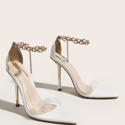 Sandalias Stiletto con Tacón Puntiagudo y Detalles de Cristales Brillantes - Image 3