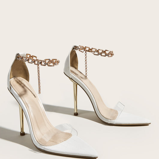 Sandalias Stiletto con Tacón Puntiagudo y Detalles de Cristales Brillantes - Image 3