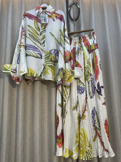 Conjunto de Dos Piezas: Blusa Estampada Personalizada + Pantalón Ancho de Cintura Alta - Image 56