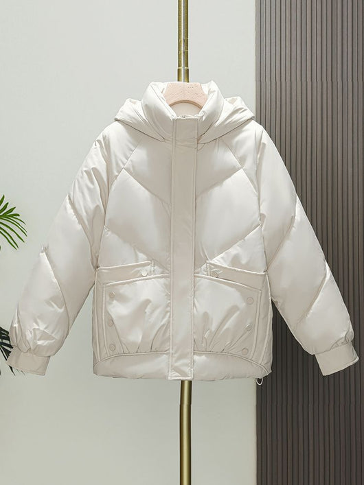 Chaqueta Acolchada Suelta con Capucha - Estilo Bread Cotton - Image 6