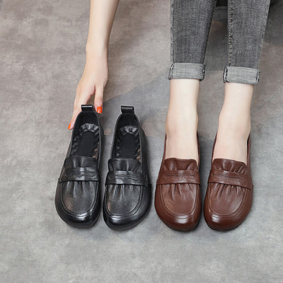 Zapatos de Cuero Retro con Suela Flexible para Mujer - Image 12