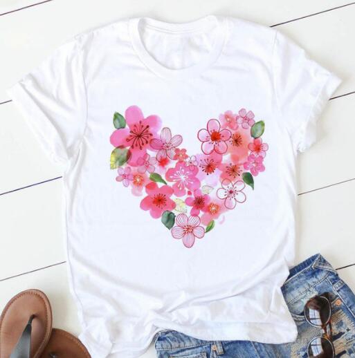 Playera Estampado Flores Love Manga Corta - Image 9
