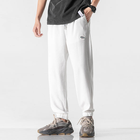 Pantalones Deportivos Grises de Punto Holgados para Hombre - Image 9