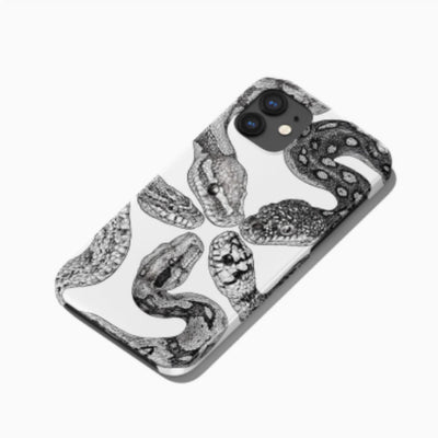 Funda Retro de Pitón en Blanco y Negro para Teléfono - Image 9