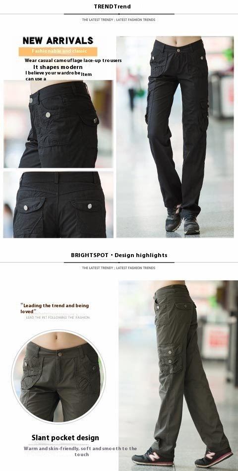 Pantalones Cargo Mujer Holgados Efecto Adelgazante con Múltiples Bolsillos - Image 10