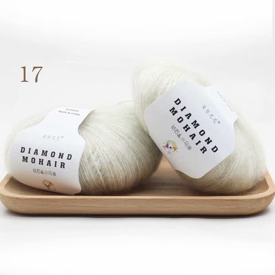 Bufanda Chal de Mohair Tejida a Mano Sudafricana Premium con Ovillo de Lana DIY - Image 20
