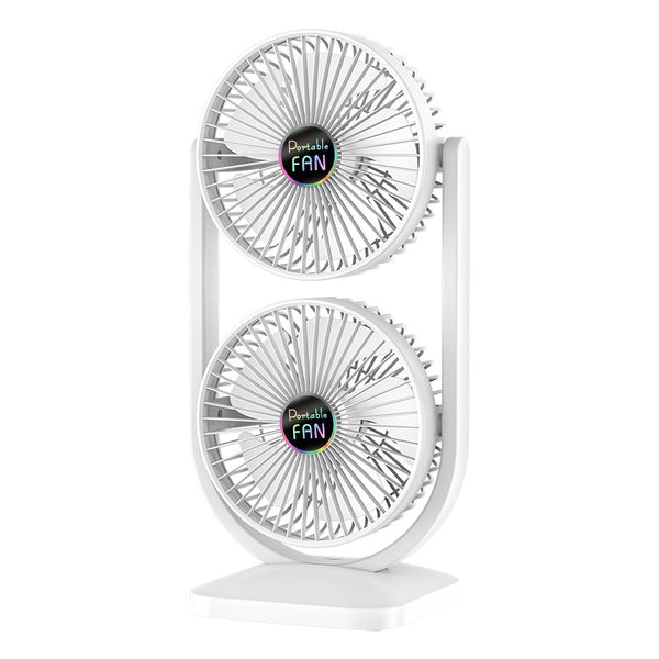 Ventilador Eléctrico Doble Capa USB Recargable de Dos Cabezales - Image 6