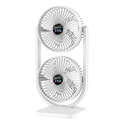 Ventilador Eléctrico Doble Capa USB Recargable de Dos Cabezales - Image 6