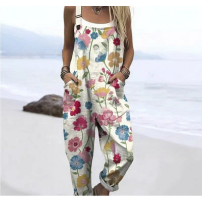 Pantalón Casual de Tiro Alto con Tirantes y Estampado Digital - Image 4