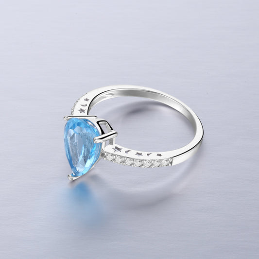 Anillo de Plata Esterlina con Piedra Natural - Diseño Minimalista