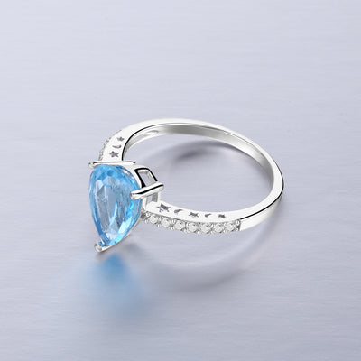 Anillo de Plata Esterlina con Piedra Natural - Diseño Minimalista