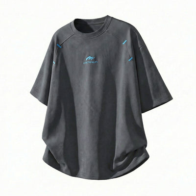 Playera Estructurada de Manga Corta con Textura Combinada para Hombre - Image 5