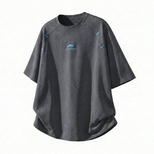 Playera Estructurada de Manga Corta con Textura Combinada para Hombre - Image 5