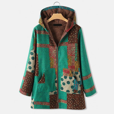 Abrigo Hoodie con Cierre Estampado para Mujer - Image 12