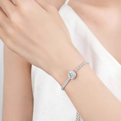 Pulsera Plateada para Mujer con Circonitas Brillantes Estilo Estrellado - Image 3