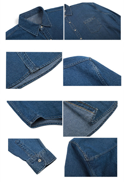 Chaqueta Camisa Denim Suelta para Hombre - Image 10