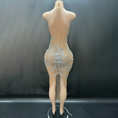 Vestido de Noche Gasa Cristal Brillante para Anfitriona - Image 6