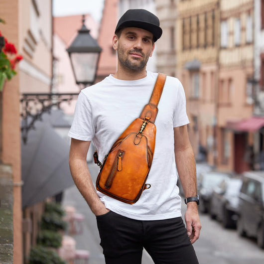 Bolso de Cuero Retro Multifuncional para Hombre y Mujer