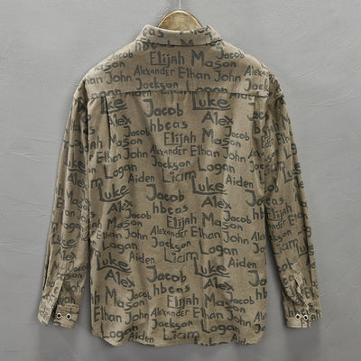 Camisa de Algodón Manga Larga con Letras en Pana - Image 11