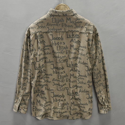 Camisa de Algodón Manga Larga con Letras en Pana - Image 11