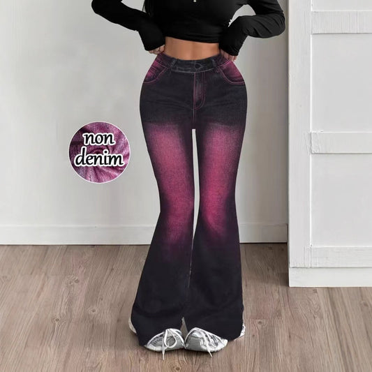 Pantalones Elásticos Slim Fit con Estampado Tipo Denim