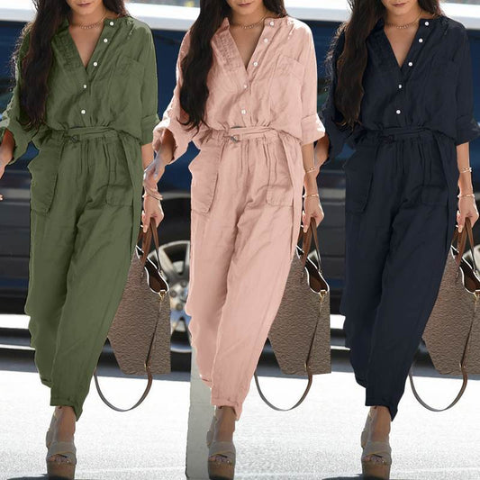Overol Casual para Mujer con Estampado y Cinturón Ajustable