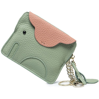 Monedero de Cuero Genuino Elefante Lindo - Cartera Mini Creativa - Image 12