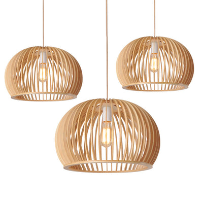 Lámpara Colgante Semicircular de Madera Nórdica para Comedor y Dormitorio - Image 6