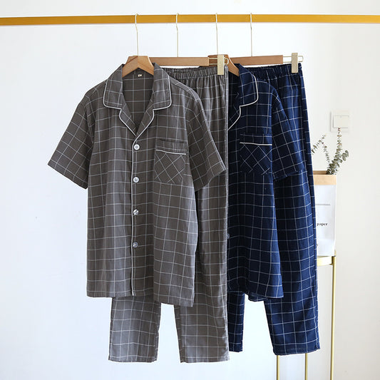 Pijama de Cuadros para Hombre - Conjunto Corto Cómodo