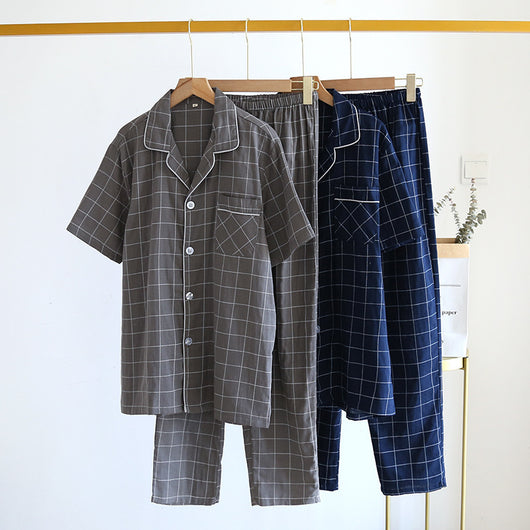 Pijama de Cuadros para Hombre - Conjunto Corto Cómodo