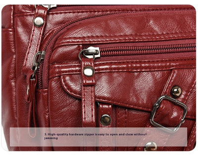 Bolso Mensajero de Cuero con Múltiples Compartimentos y Bolsillos - Image 31