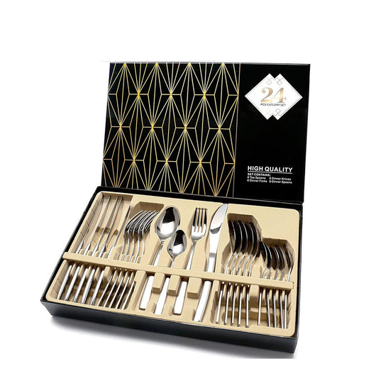Juego de Cubiertos 24 Piezas Acero Inoxidable con Estuche de Regalo - Image 7