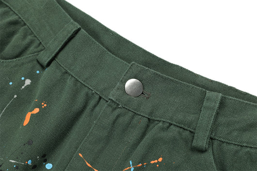 Pantalones Rectos con Diseño Splash de Pintura Artística - Image 9