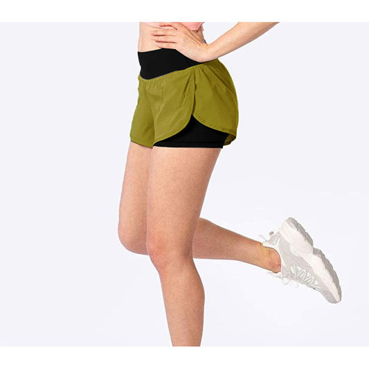 Shorts Yoga Falso Dos Piezas Doble Capa Anti-transparencia - Image 2