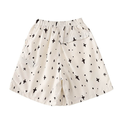 Shorts Sueltos A-línea con Estrellas Blancas y Negras - Image 3