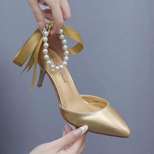 Sandalias de Tacón Medio con Pedrería y Moño - Zapatos de Fiesta en Cuero PU Suave - Image 11