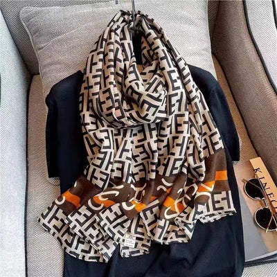Pashmina de Algodón y Lino Estampada - Chal Abrigador Versátil - Image 3