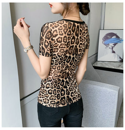 Blusa Mujer Manga Corta con Strass Brillante - Image 2
